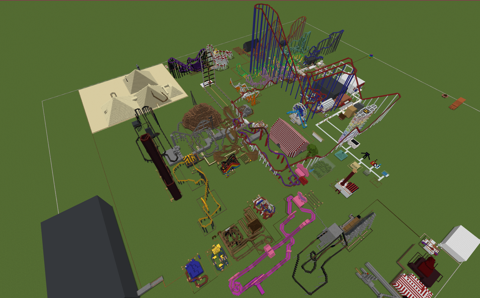 AJ Land Theme Park Overview - Minecraft Theme Park Experience